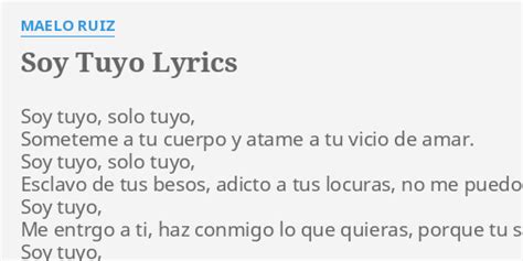 lyrics tuyo|tuyo soy lyrics.